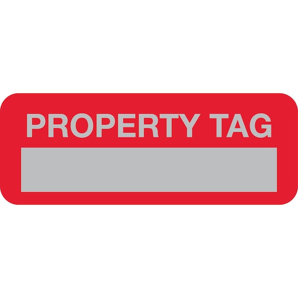 Lustre-Cal Property ID Label PROPERTY TAG5 Alum Dark Red 2in x 0.75in 1 Blank No Pad, 100PK 253740Ma1Rd0000 - main